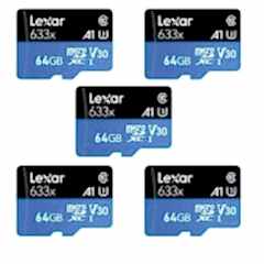Lexar 64GB 5'li Paket 633X 100MB/s MicroSDXC Hafıza Kartı