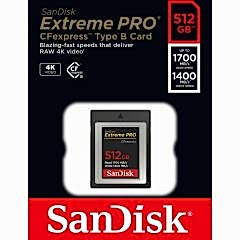 Sandisk 512GB Extreme PRO CFexpress 1700MB/s Type-B Hafıza Kartı