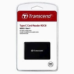 Transcend RDC8 USB 3.1 Gen1 Type-C SD/MicroSD/CF Kart Okuyucu (Siyah)