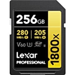 Lexar 256GB Gold 1800x V60 UHS-II SDXC Hafıza Kartı