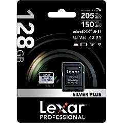 Lexar 128GB Silver Plus 205MB/s microSDXC Hafıza Kartı