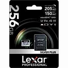 Lexar 256GB Silver Plus 205MB/s microSDXC Hafıza Kartı