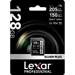 Lexar 128GB Silver Plus 205MB/s SDXC Hafıza Kartı