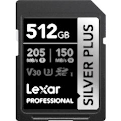 Lexar 512GB Silver Plus 205MB/s SDXC Hafıza Kartı