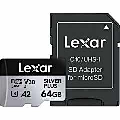 Lexar 64GB Silver Plus 205MB/s microSDXC Hafıza Kartı