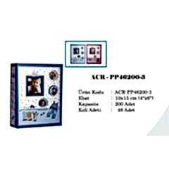 ACR 10x15cm Girl 200'lük Pencereli Bebek Albümü (Pembe)