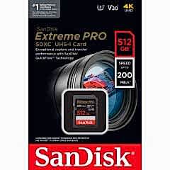Sandisk 512GB SDXC Extreme Pro 200MB/s Hafıza Kartı