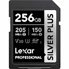 Lexar 256GB Silver Plus 205MB/s SDXC Hafıza Kartı
